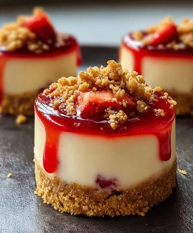 Mini Strawberry Crunch Stuffed Cheesecake