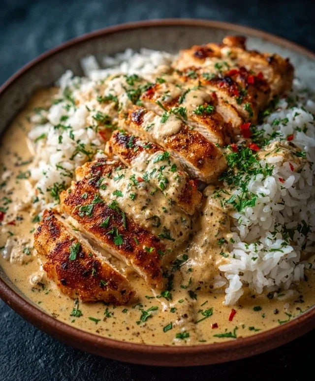 Garlic Butter Steak With Parmesan Cream Sauce