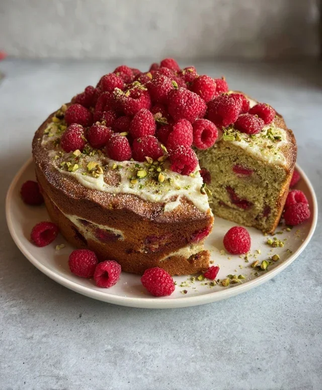 Pistachio Raspberry Cake
