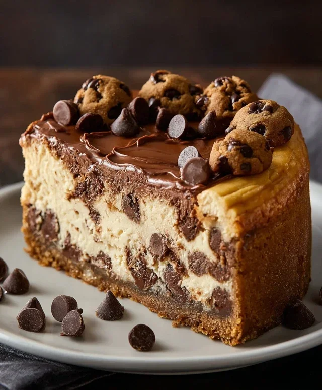 Chocolate Chip Cookie Bottomed Cheesecake