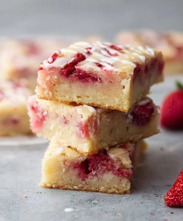 Strawberry Lemon Blondies