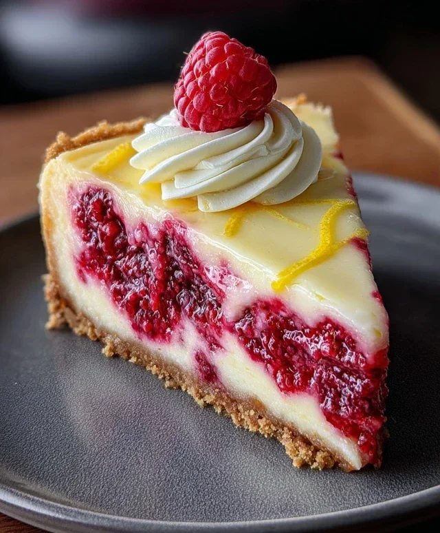 Raspberry Lemon White Chocolate Cheesecake