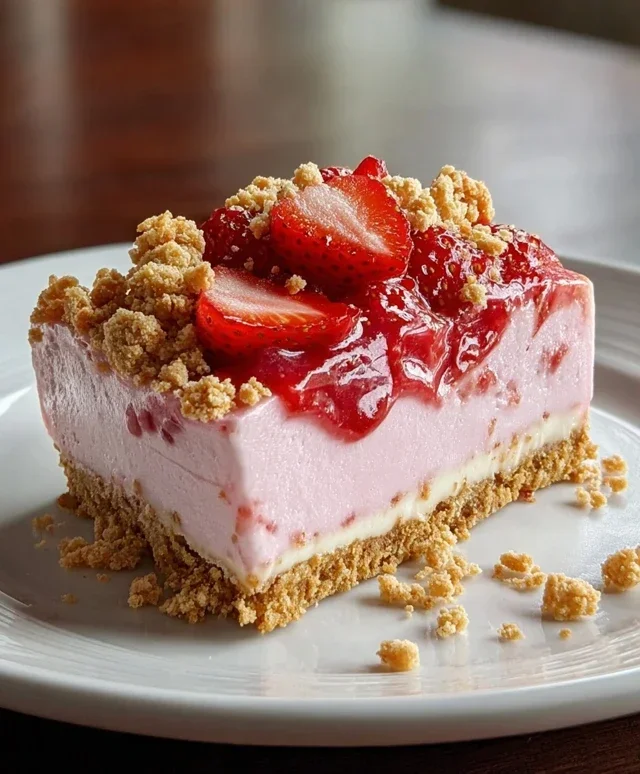Pink Strawberry Crunch Cheesecake