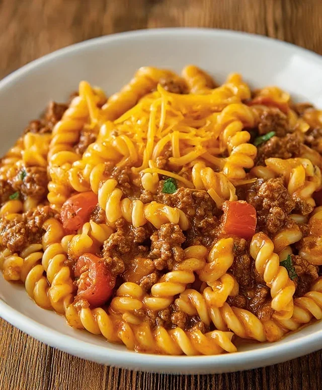 Cheesy Beef Taco Pasta