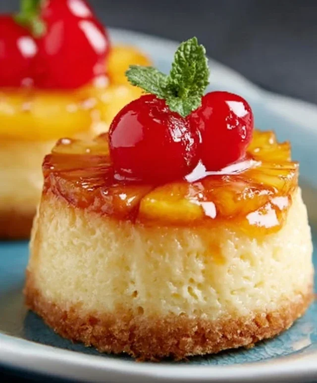 Mini Pineapple Upside-Down Cheesecakes