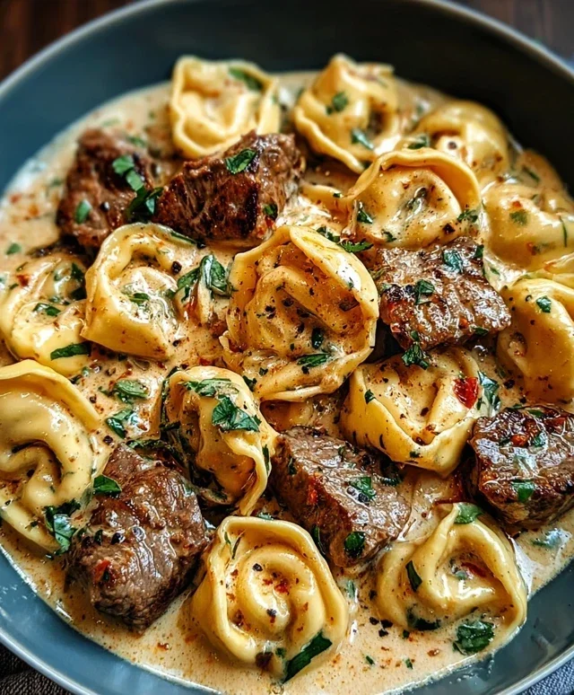 Cracked Garlic Steak Tortellini in Creamhouse Sauce Bliss