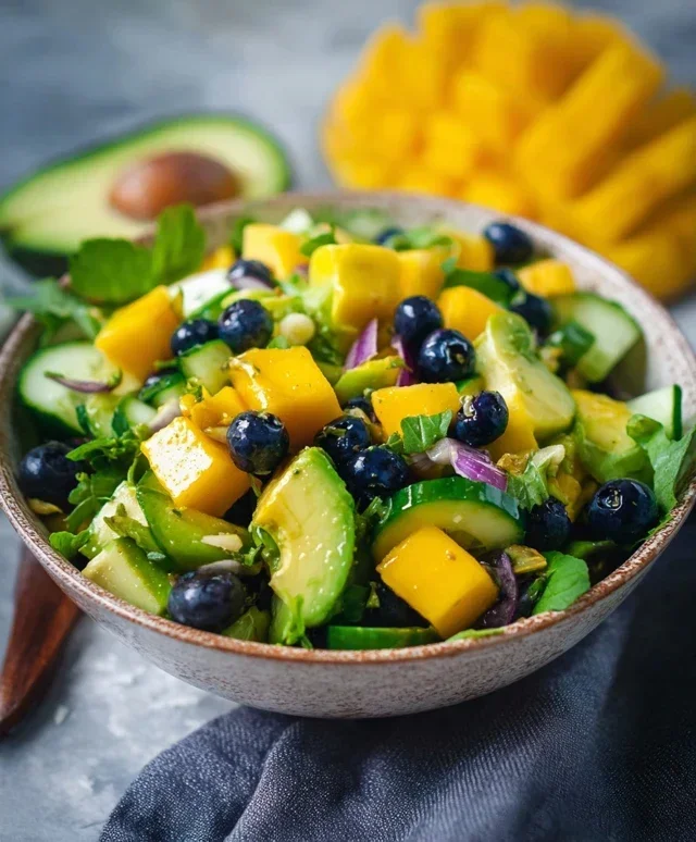 Mango Cucumber Salad with Blueberry and Avocado