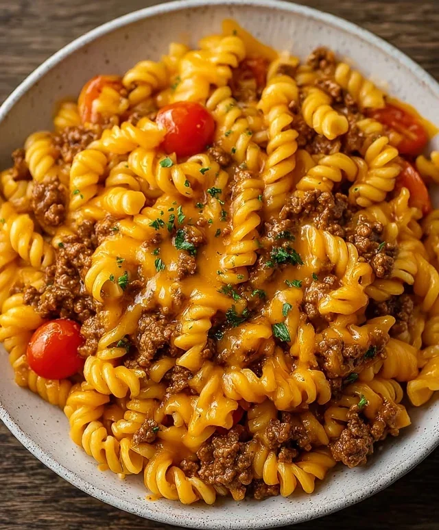 Cheesy Beef Taco Pasta