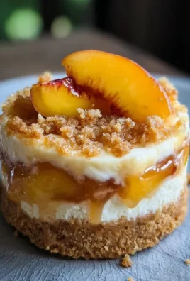 Stuffed Peach Cobbler Mini Cheesecake