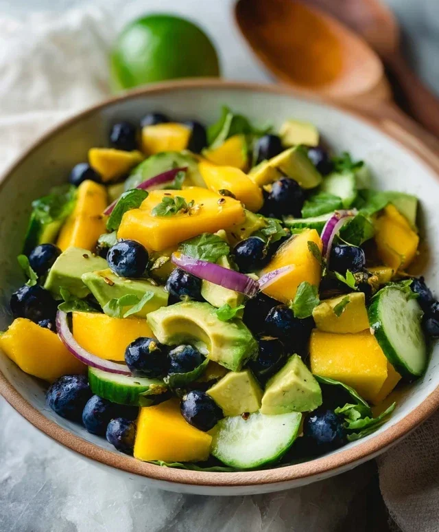Mango Cucumber Salad with Blueberry and Avocado