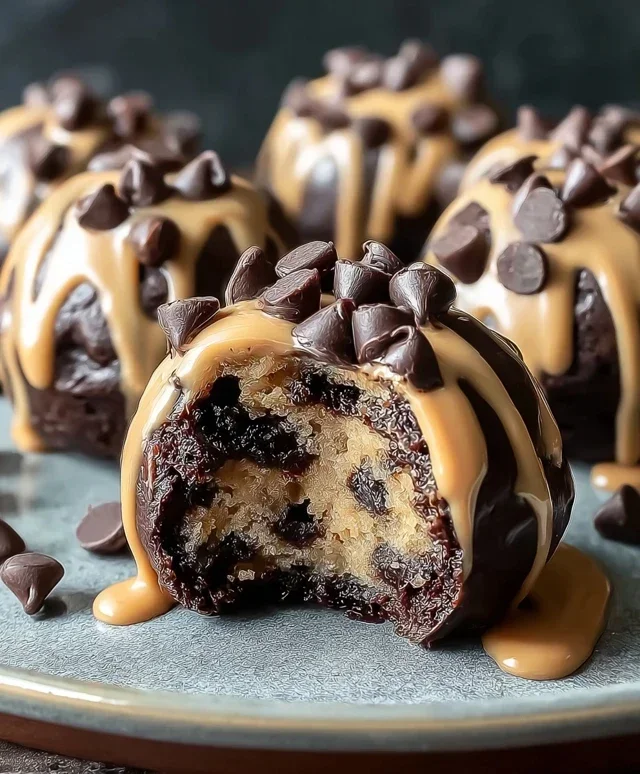 Chocolate Chip Cookie Dough Brownie Bombs