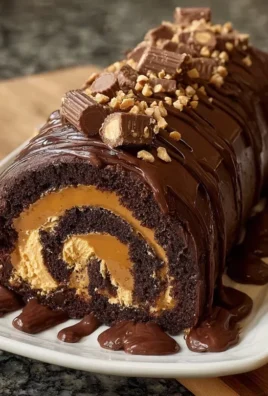 Peanut Butter Cup Chocolate Roll Cake