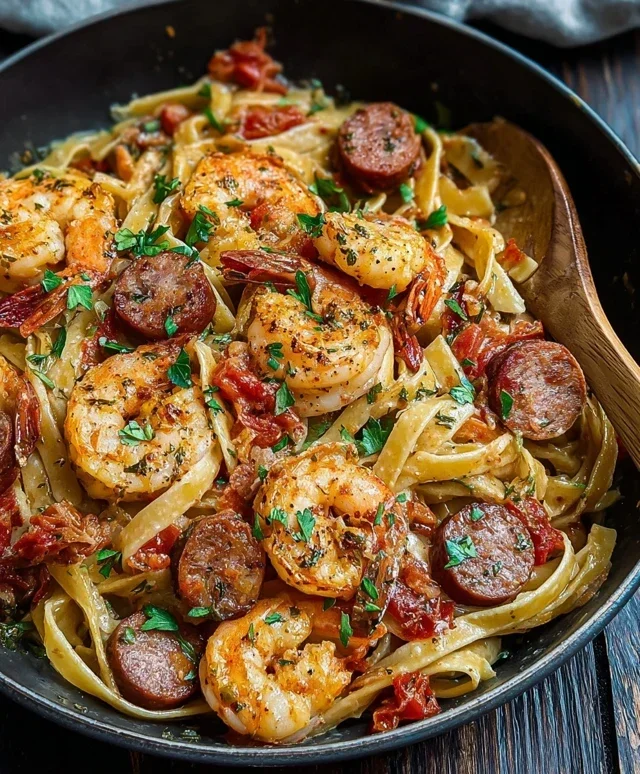 Creamy Cajun Shrimp Pasta with Sausage
