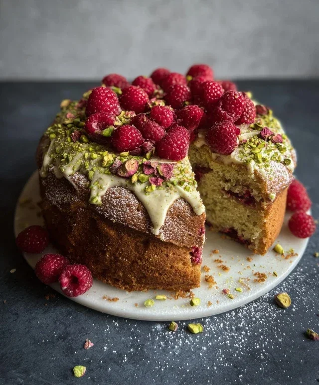 Pistachio Raspberry Cake
