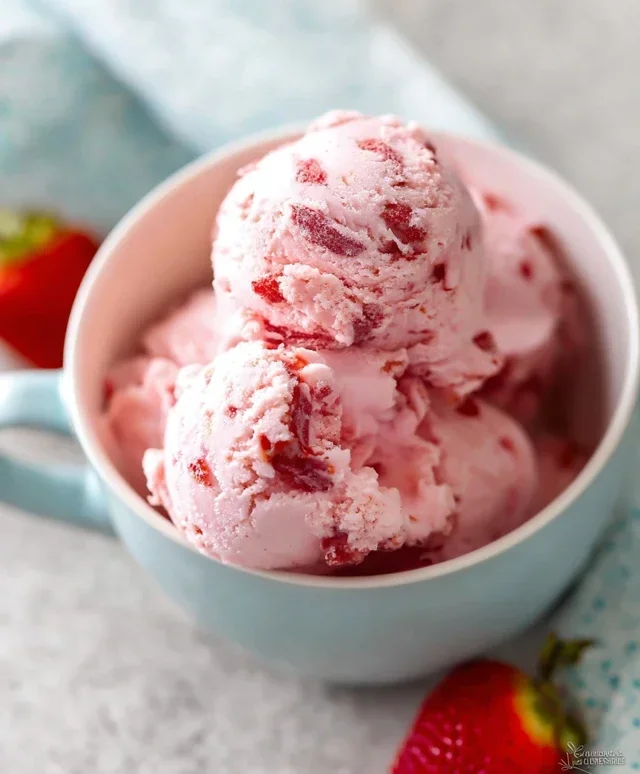Homemade Strawberry Ice Cream