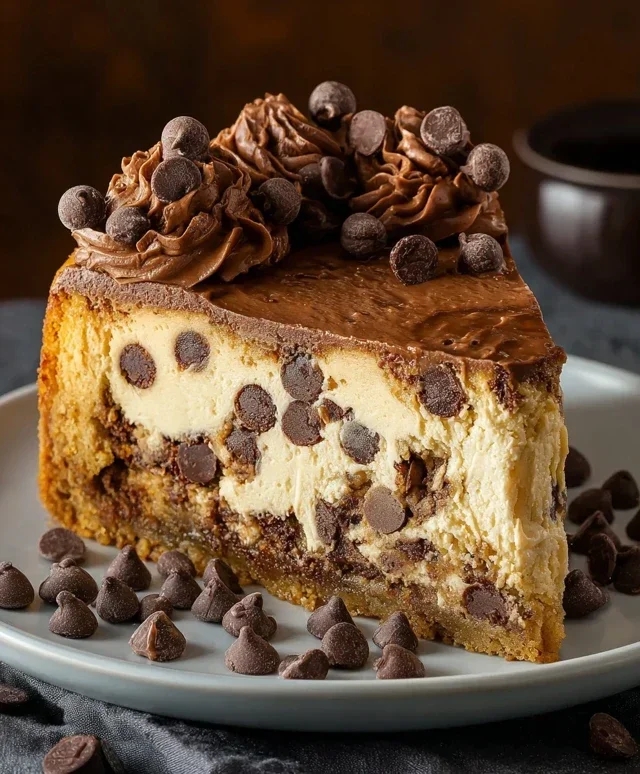 Chocolate Chip Cookie Bottomed Cheesecake