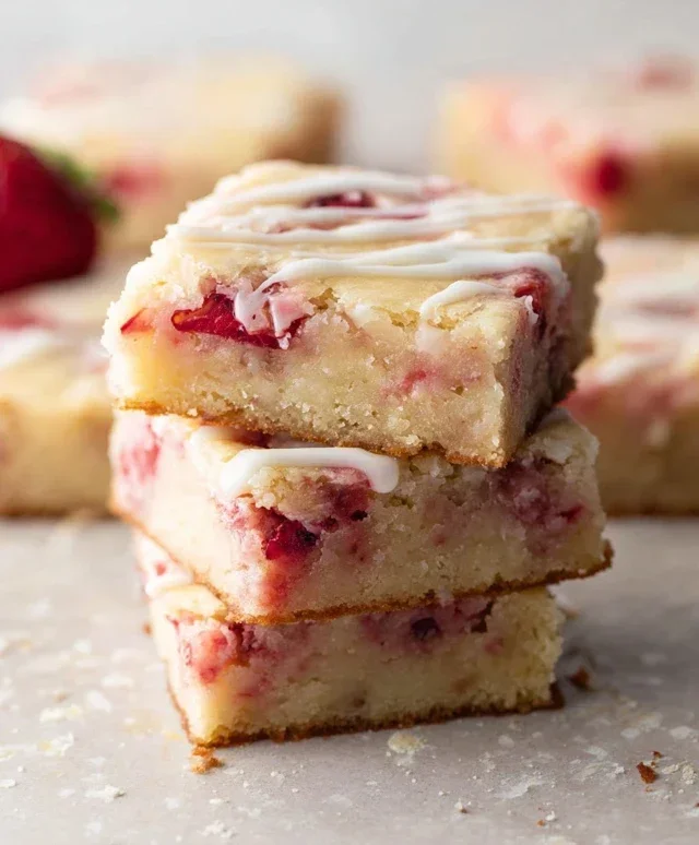 Strawberry Lemon Blondies