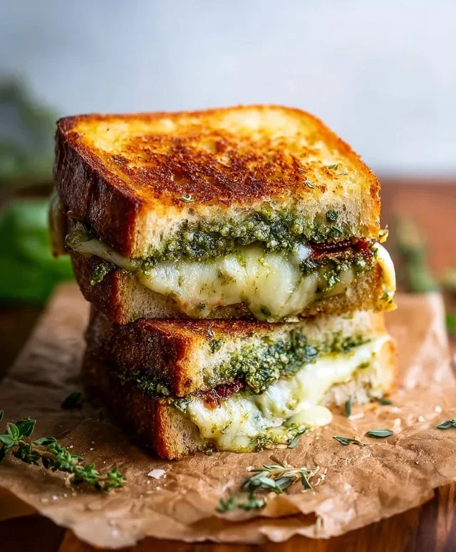 Sourdough Pesto Grilled Cheese