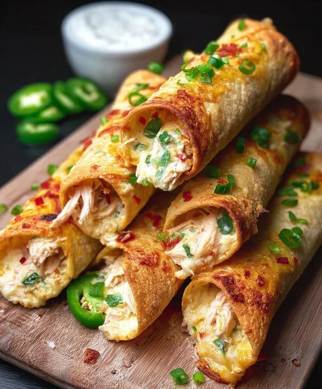 Jalapeno Popper Chicken Taquitos