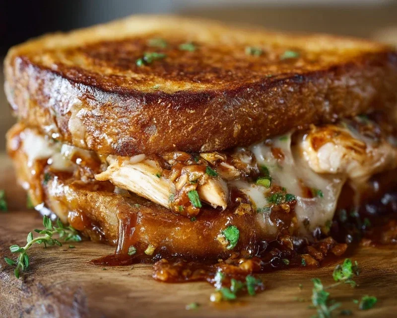 BBQ Chicken Grilled Cheese Sandwich