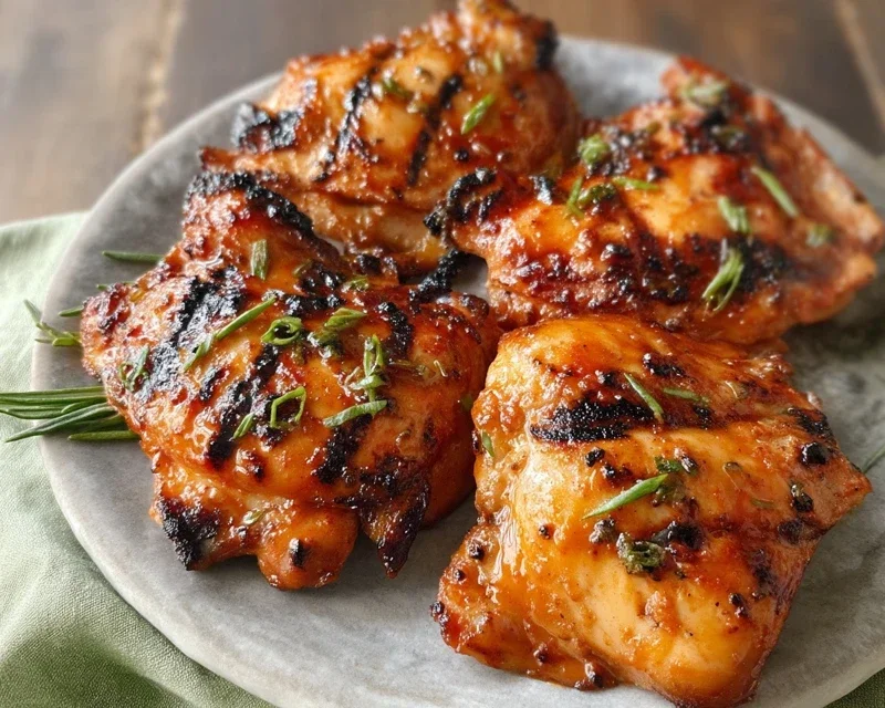Grilled Honey Buffalo Chicken Thighs