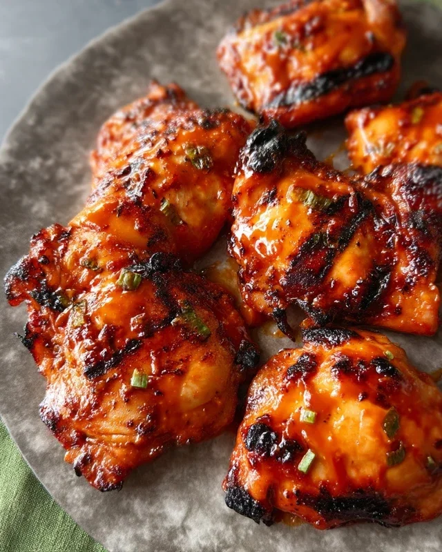 Grilled Honey Buffalo Chicken Thighs