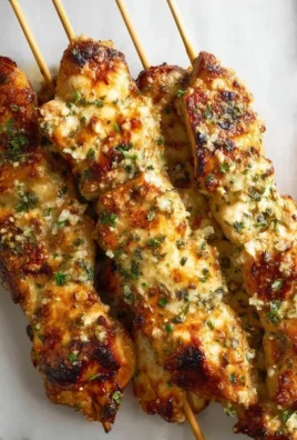 Garlic Parmesan Chicken Skewers