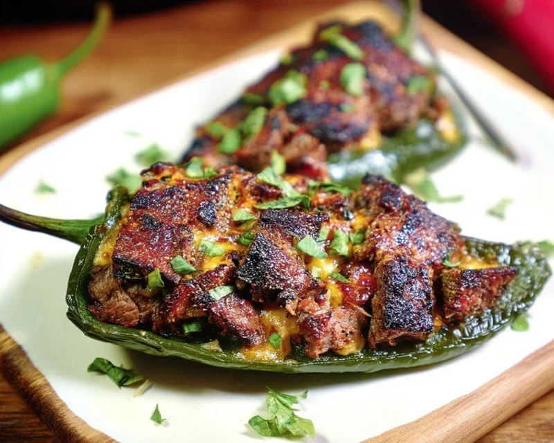 Brisket Stuffed Poblano Peppers