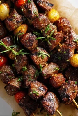 Rosemary Garlic Steak Kebabs