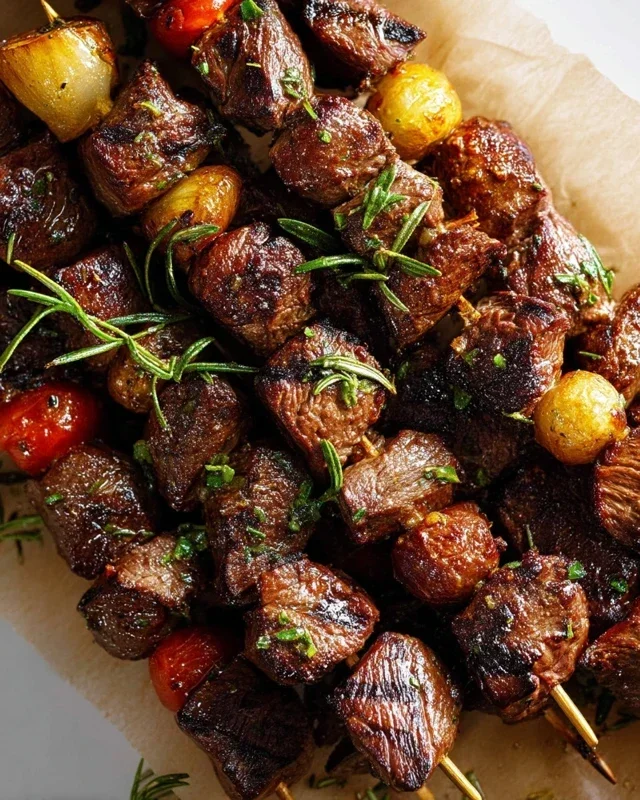 Rosemary Garlic Steak Kebabs