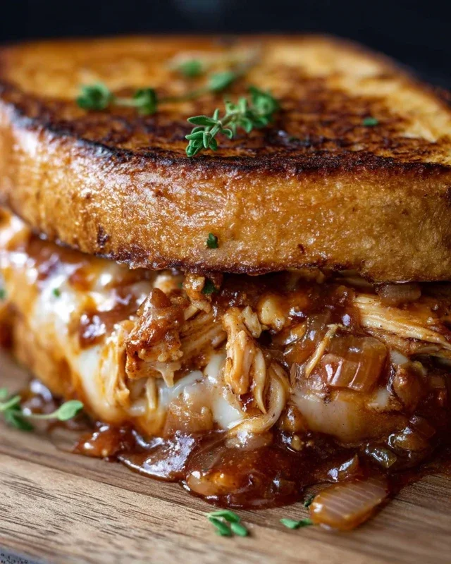 BBQ Chicken Grilled Cheese Sandwich