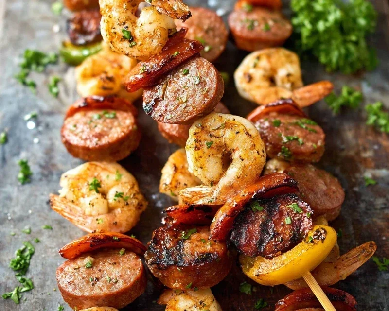 Sausage and Shrimp Kabobs