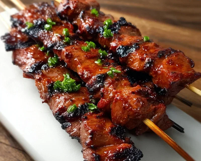 BBQ Beef Skewers with Filipino BBQ Marinade