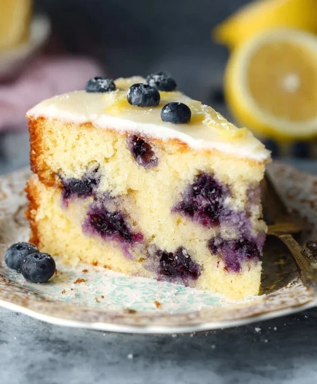 Blueberry Cake with Lemon Cream Cheese Frosting