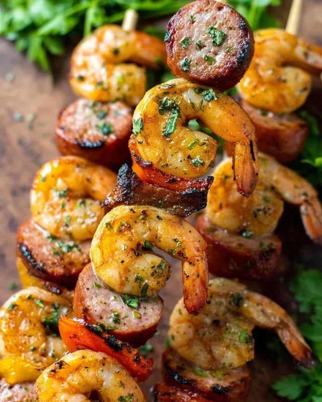 Sausage and Shrimp Kabobs