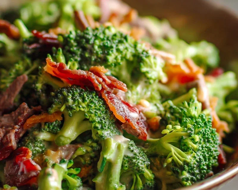 Broccoli Salad with Beef Beef Bacon Recipe