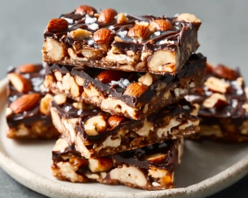 Dark Chocolate and Sea Salt Nut Bars