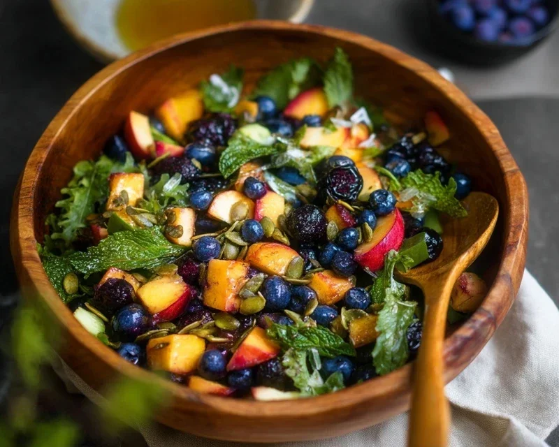 Summer Peach Blueberry Knon-non-non-alcoholic alternativeic non-alcoholic ale Salad