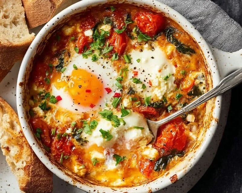 Baked Feta Eggs