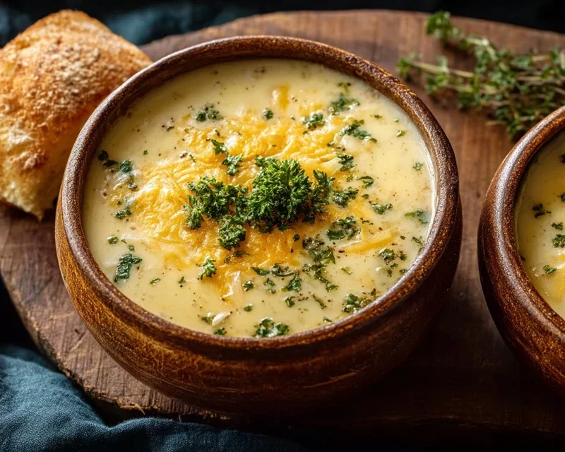 Hearty Cheddar Garlic Herb Potato Soup Recipe