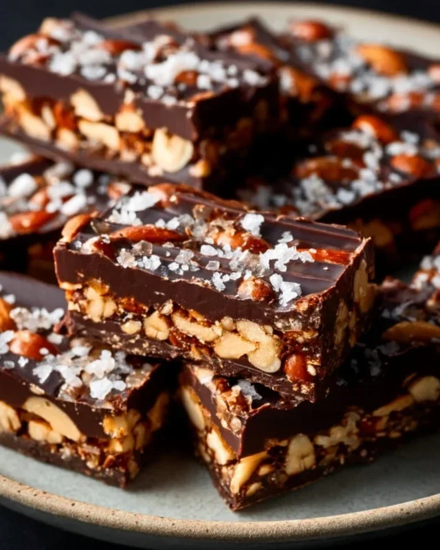 Dark Chocolate and Sea Salt Nut Bars