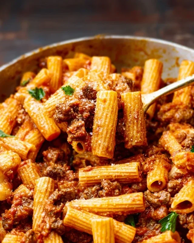 Beef Pasta in Tomato Sauce {Beef Ragu Pasta}
