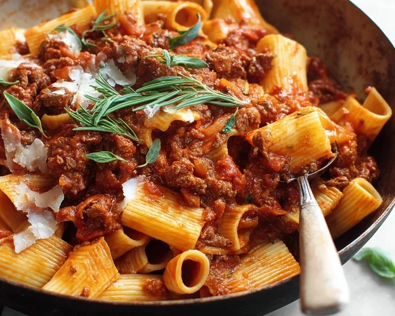 Beef Pasta in Tomato Sauce {Beef Ragu Pasta}