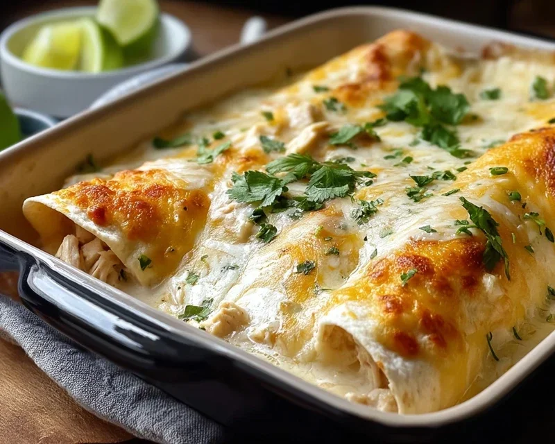 Creamy White Chicken Enchiladas