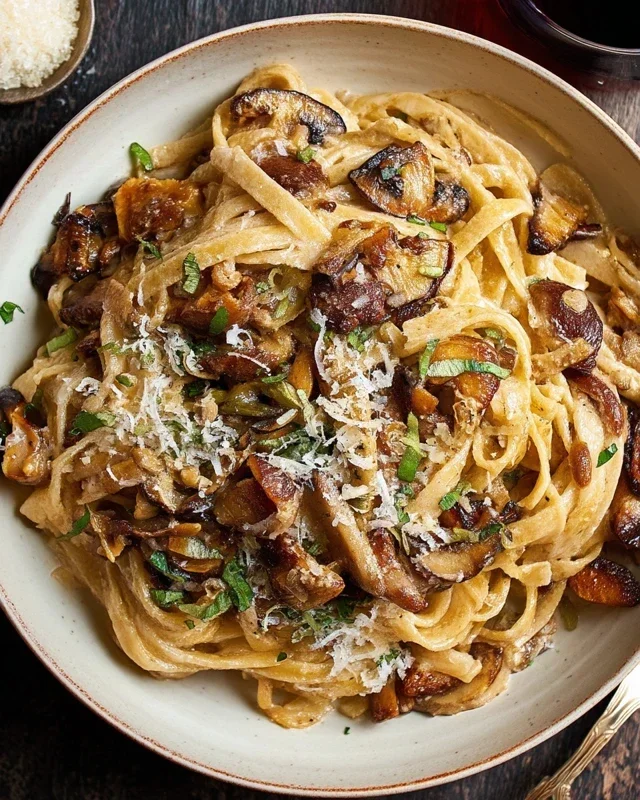 Caramelized Leek and Mushroom Gruyere Pasta