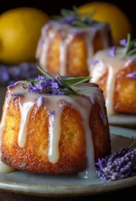 Mini Lemon Cakes With Lavender Glaze