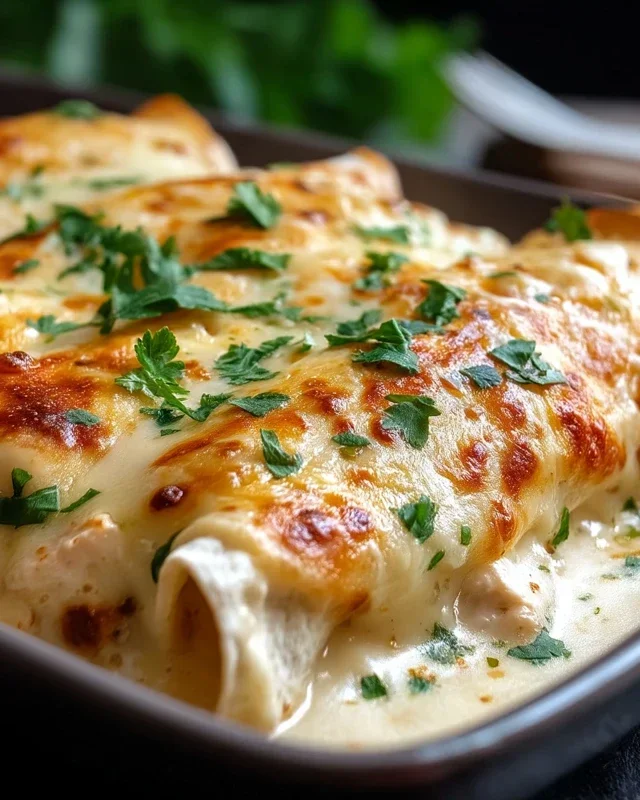 Creamy White Chicken Enchiladas