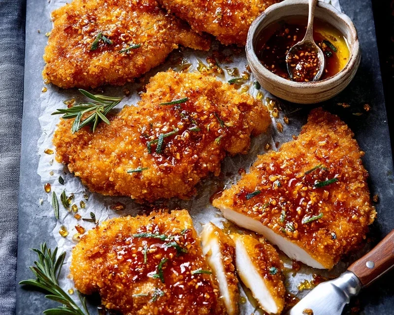 Baked Crunchy Hot Honey Chicken
