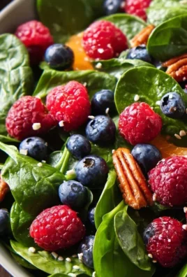 Berry Spinach Salad with Blueberries and Raspberries