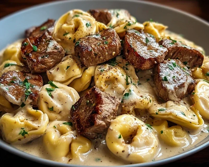 Cracked Garlic Steak Tortellini in Creamhouse Sauce Bliss